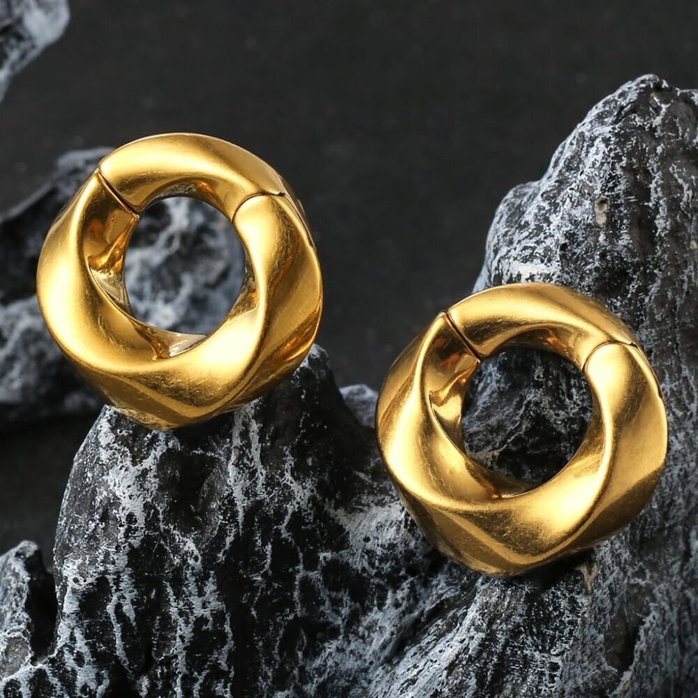 Hypoallergenic Stainless Steel Ear Hangers Gauges Plugs for Stretched Lobes - Picture 7 of 7